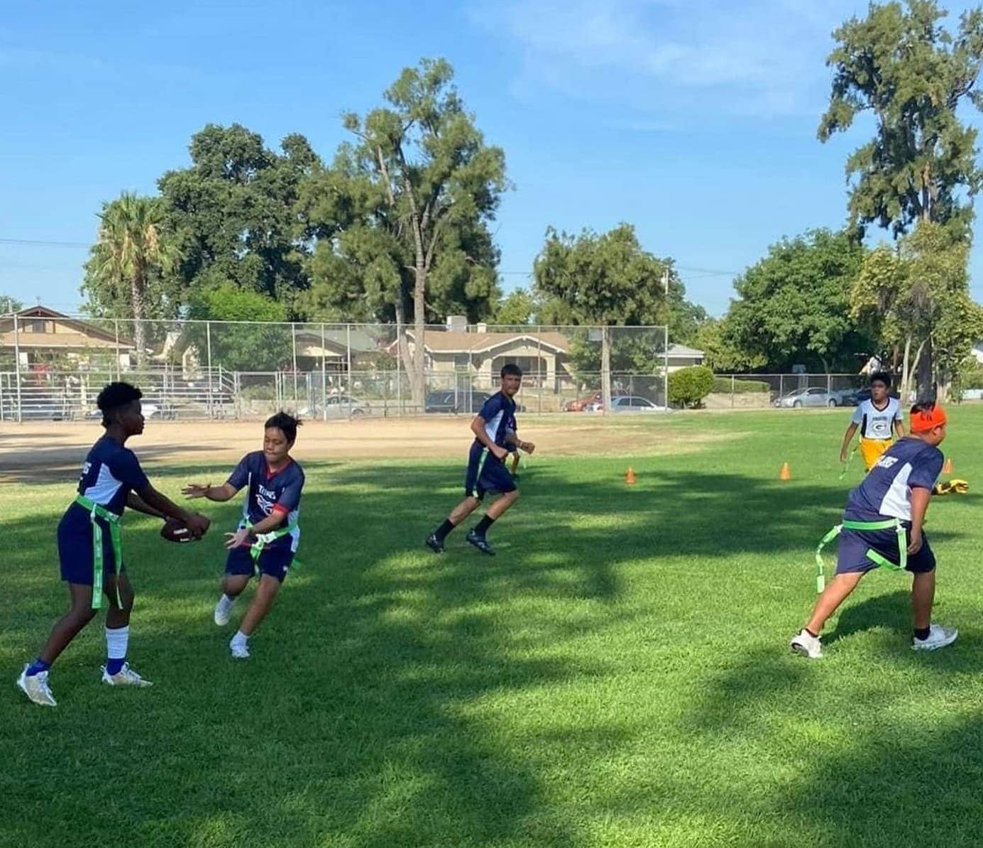 Fresno PAL flag football training