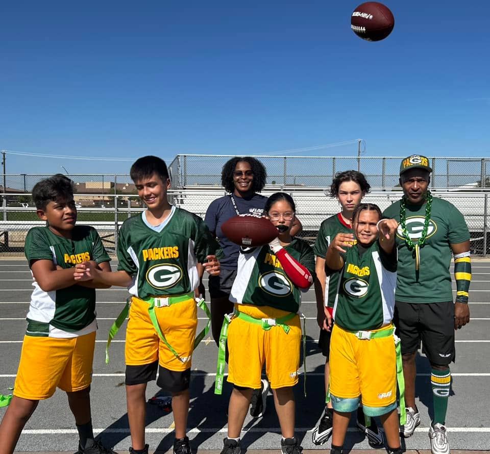 Fresno PAL flag football youth athletes