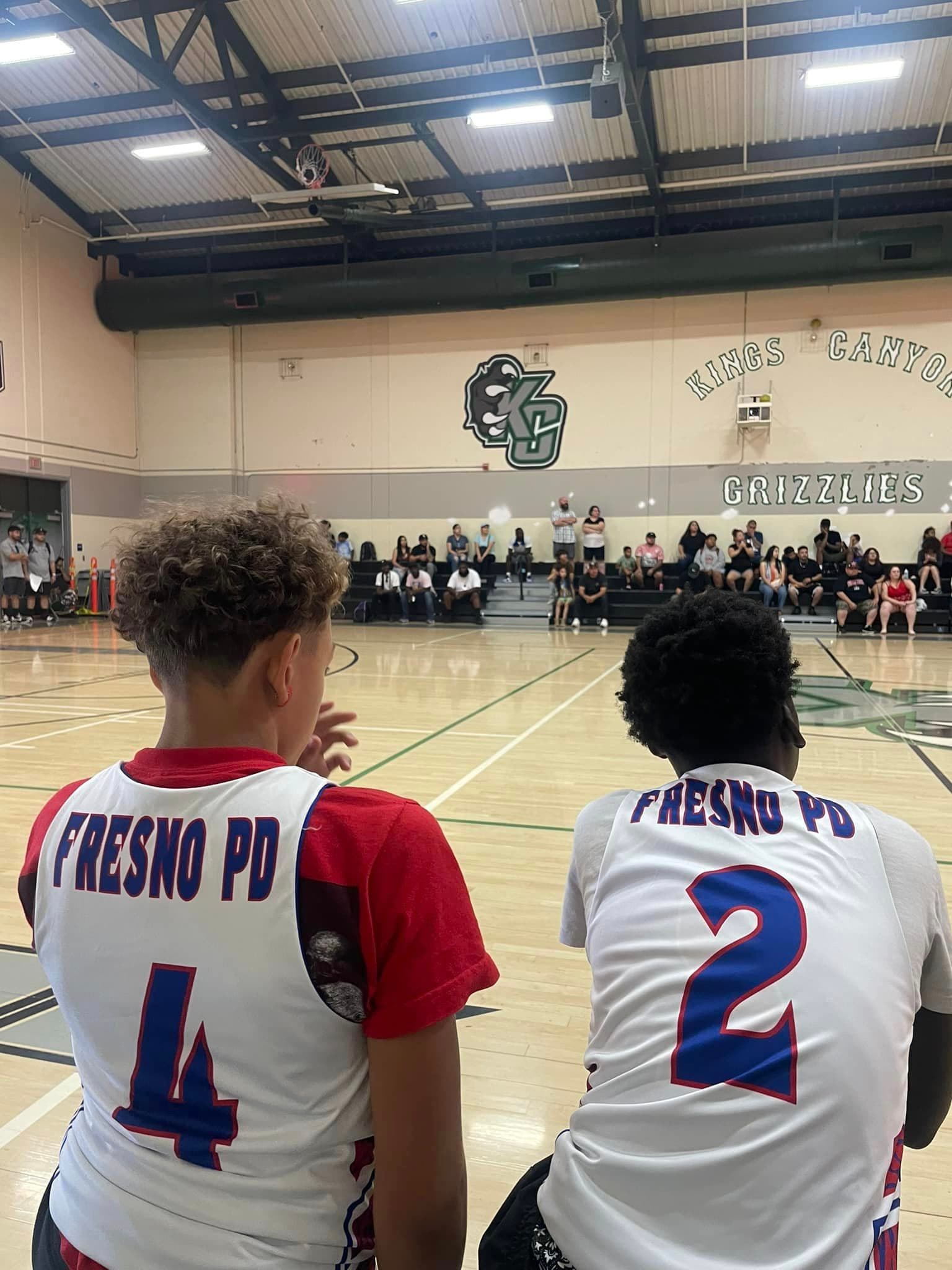 Fresno PAL basketball players on the court